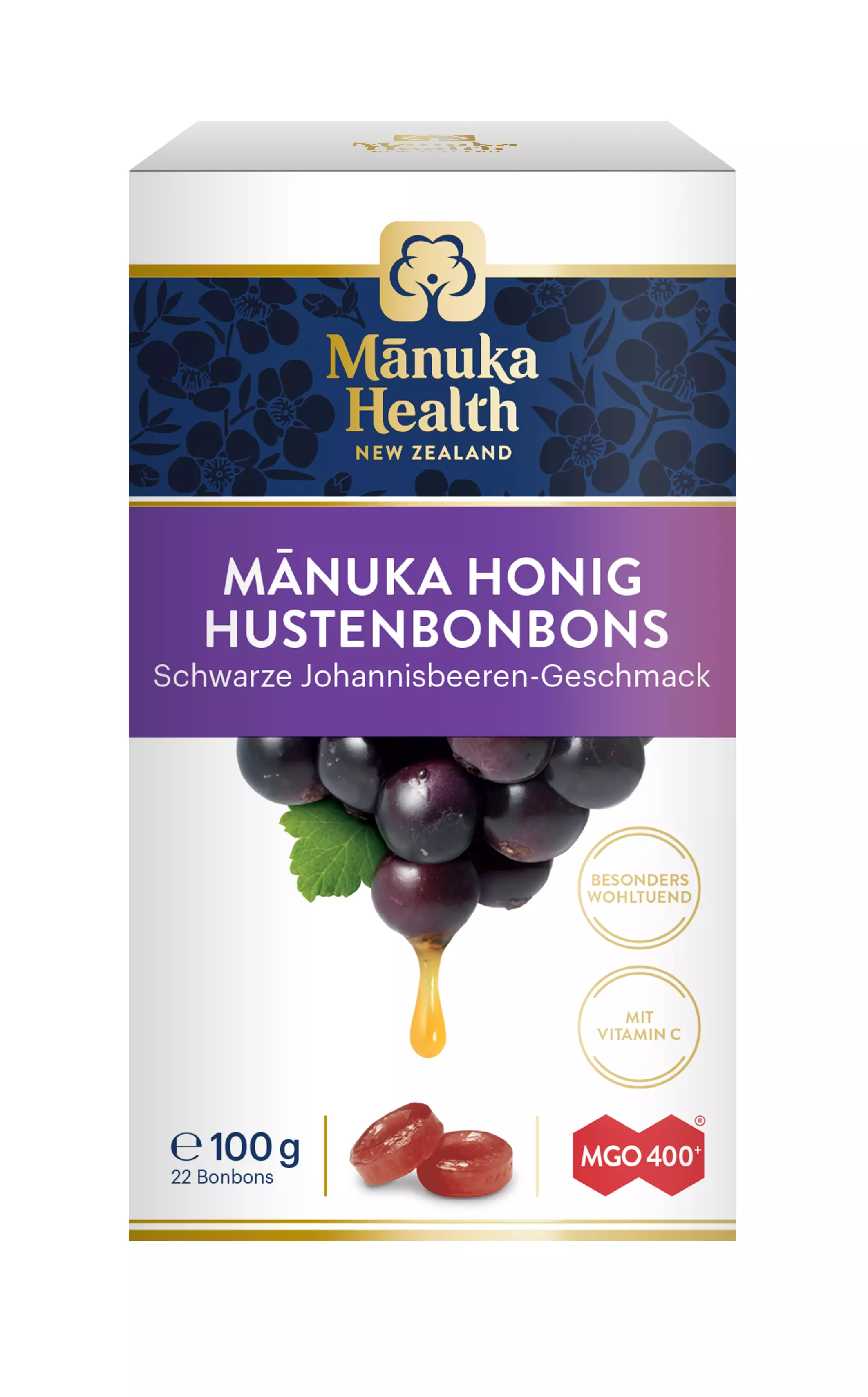 Hustenbonbons mit Manuka Honig + Schwarze Johannisbeere Hustenbonbons mit Manuka Honig + Schwarze Johannisbeere