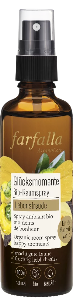 Lebensfreude Vanille-Mandarine Glücksmomente Bio-Raumspray Lebensfreude Vanille-Mandarine Glücksmomente Bio-Raumspray