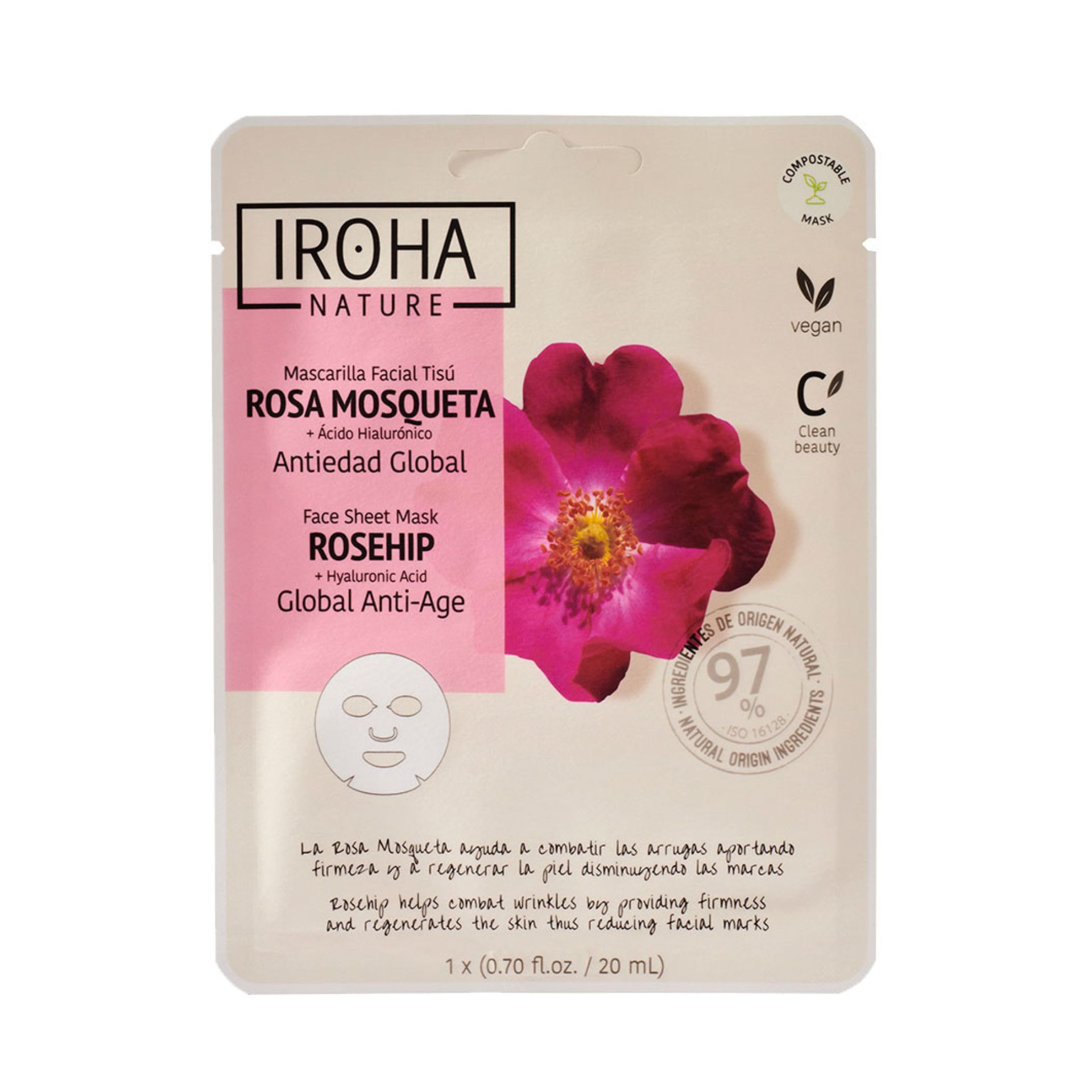 Vliesmaske Global Anti-Age Rosehip Vliesmaske Global Anti-Age Rosehip