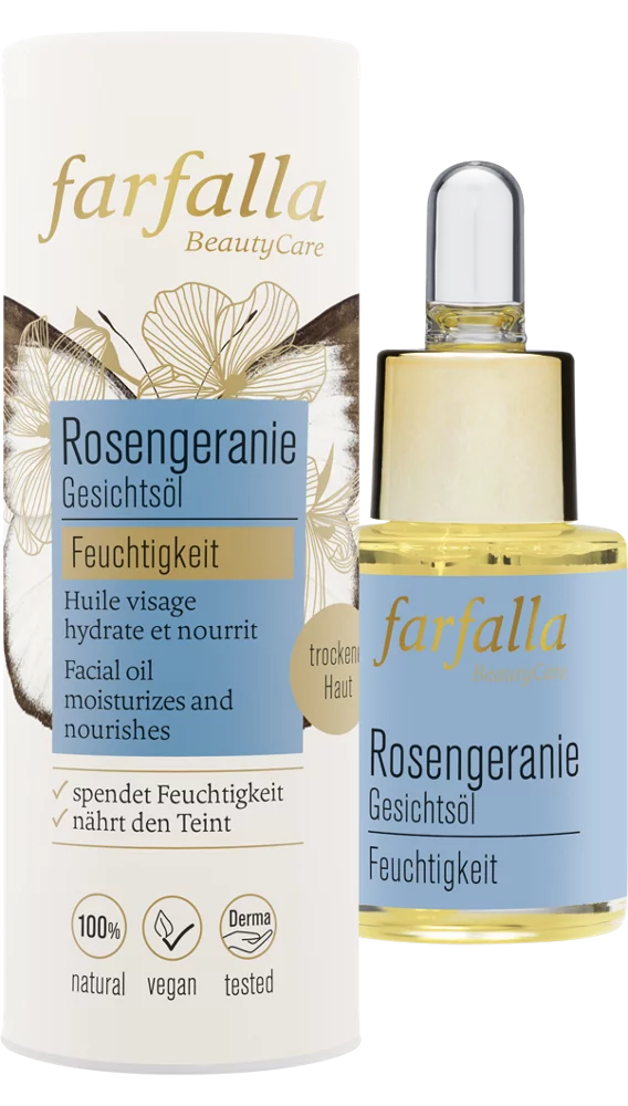 Rosengeranie - Feuchtigkeitsspendendes Gesichtsöl Rosengeranie - Feuchtigkeitsspendendes Gesichtsöl